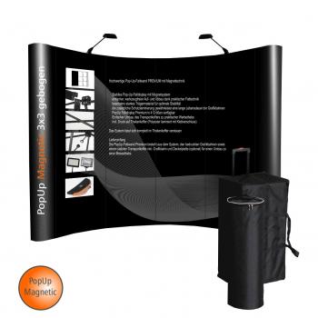 PopUp Faltdisplay gebogen PREMIUM, incl. Druck mit Softtrolley